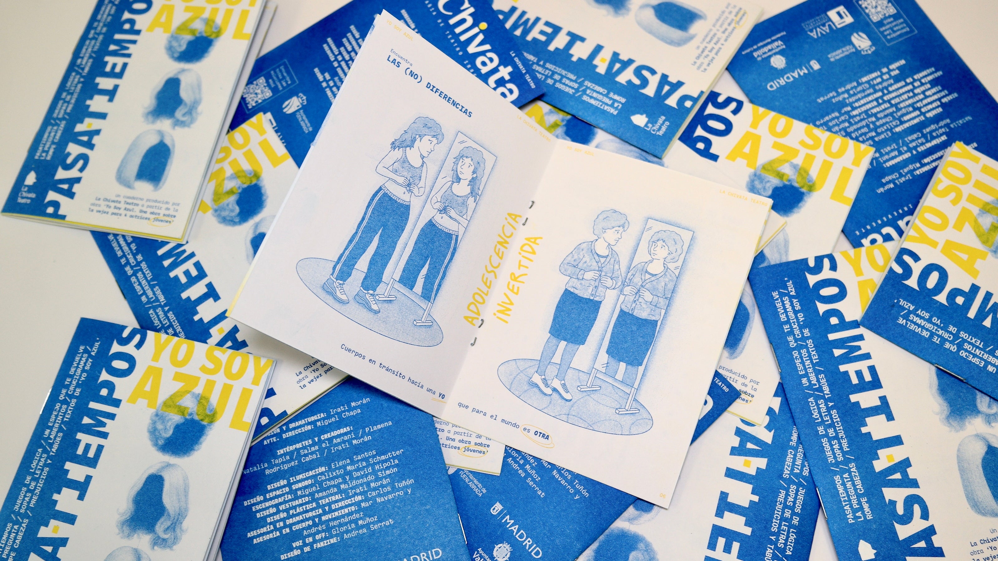 Fanzine/ pasatiempos impreso en risografía a dos tintas - Impresión en Madrid en Risonona
